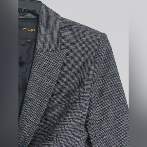 Maje Vincio Fitted Check Blazer - Picture 8 of 16